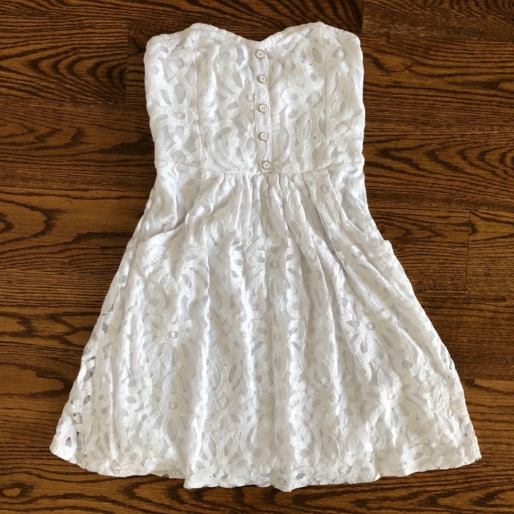 Strapless white dress size medium